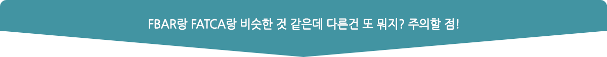 FBAR랑 FATCA랑 비슷한거 같은데 다른건 또 뭐지? 주의할 점!