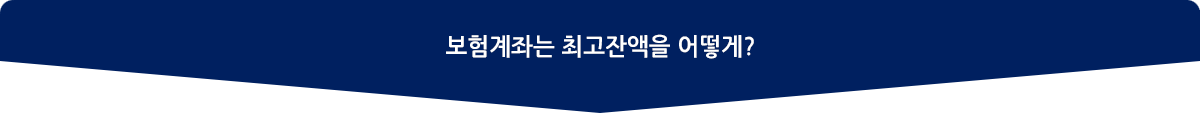보험계좌는 최고잔액을 어떻게?